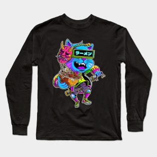 Cyberpunk Ramen Cat Long Sleeve T-Shirt